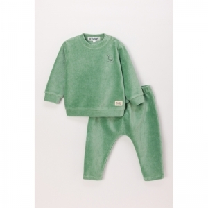 Baby setje in ribvelours 737 groen