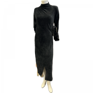 Lang kleed in velours 197 zwart