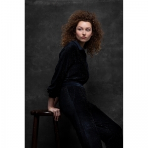 Dames jumpsuit in velours 197 zwart