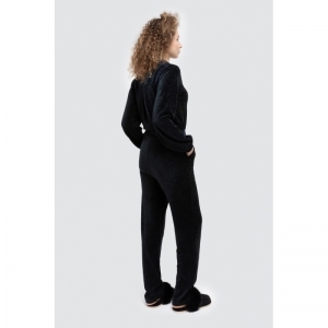 Dames jumpsuit in velours 197 zwart