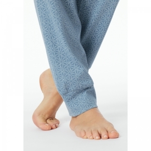 Dames pyjama, lange mouwen 808 blauw-grijs