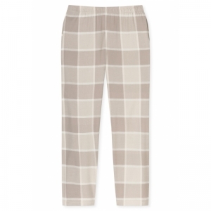 Damespyjama, doorknoop, flanel 409 beige