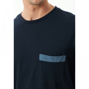 Heren pyjama, lange mouwen 804 nachtblauw