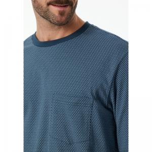 Heren pyjama, lange mouwen 808 blauw-grijs