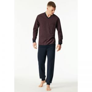 Herenpyjama lange mouwen 531 rotbraun