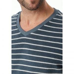 Herenpyjama, badstof 816 jeansblauw