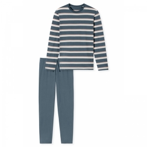 Herenpyjama, lange mouwen 816 jeansblauw
