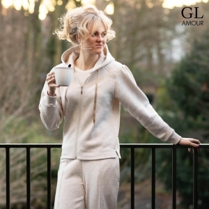 Set hoodie + pant katoen 179 Ecru melée