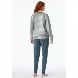Damespyjama, badstof 816 jeansblauw