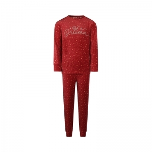 Girls velours set Brique red