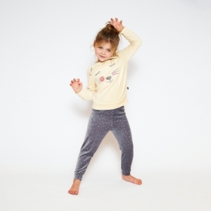 Girls velours set Off white