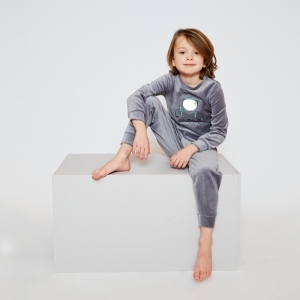 Boys velours set Grey