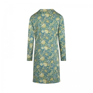 Women sleepshirt - collar Aqua blue