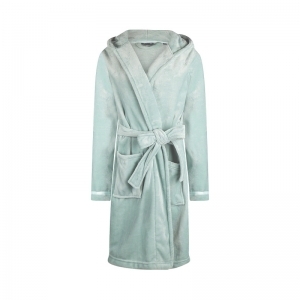 Women short bathrobe Light aqua