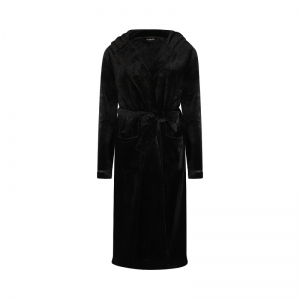 Unisex long bathrobe black