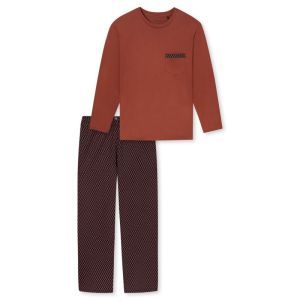 Herenpyjama lange mouwen 614 kupfer