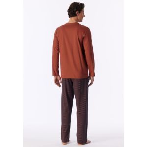 Herenpyjama lange mouwen 614 kupfer