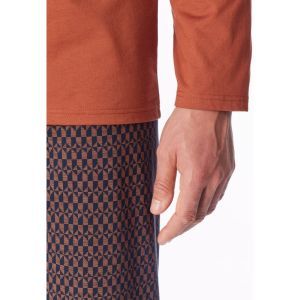 Herenpyjama lange mouwen 614 kupfer