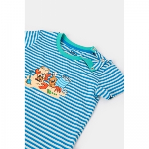 Baby pyjama, korte mouwen 915 blauwe stre