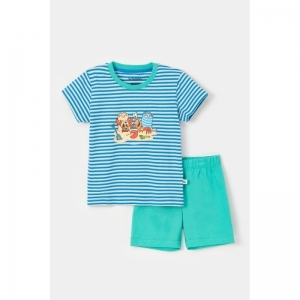Baby pyjama, korte mouwen 915 blauwe stre