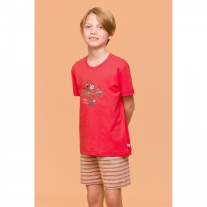 Jongenspyjama, korte mouwen 498 rood