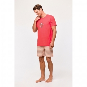 Herenpyjama, korte mouwen 498 rood