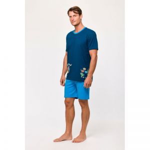 Herenpyjama, korte mouwen 891 donkerblauw