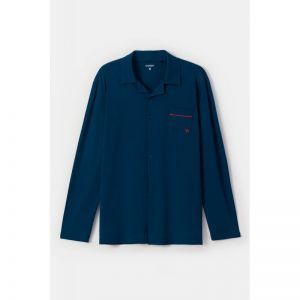 Herenpyjama, lange mouwen 891 donkerblauw