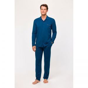 Herenpyjama, lange mouwen 891 donkerblauw