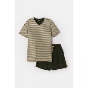 Herenpyjama korte mouwen 927 beige stree