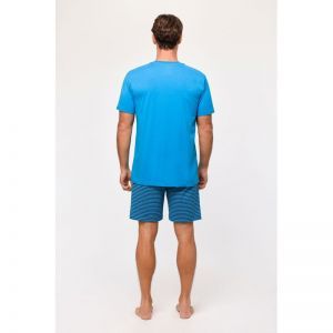 Herenpyjama korte mouwen 845 blauw