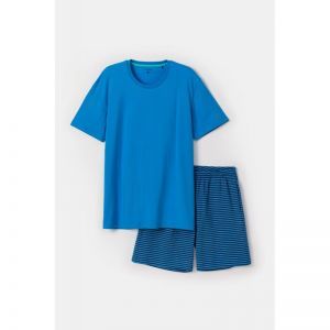 Herenpyjama korte mouwen 845 blauw