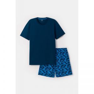 Herenpyjama korte mouwen 891 donkerblauw