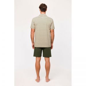 Herenpyjama korte mouwen 927 beige stree