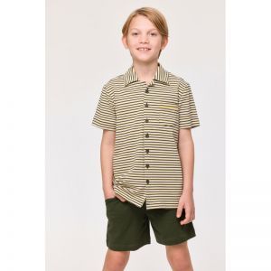 Herenpyjama korte mouwen 927 beige stree