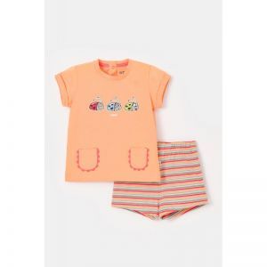 Baby meisjespyjama, korte mouw 519 oranje