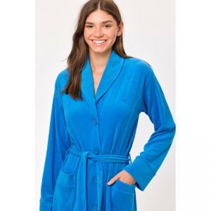 Dames badjas 845 blauw