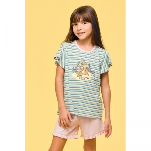 Meisjespyjama, korte mouwen 929 multicolor