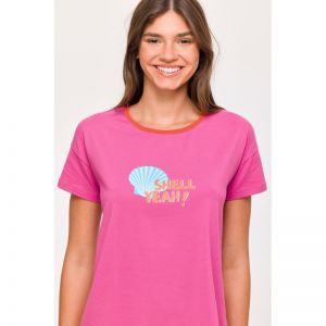 Damespyjama korte mouwen 363 fuchsia