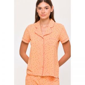 Damespyjama, korte mouwen 913 oranje boll