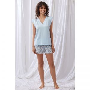 Damespyjama 888 licht blauw