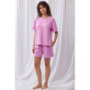 Dames set van T-shirt en short 356 lila