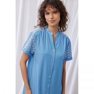 Kleedje, korte mouwen 866 jeanslook