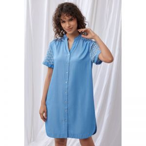Kleedje, korte mouwen 866 jeanslook