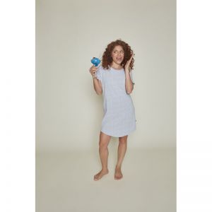 Women bigshirt Mid blue