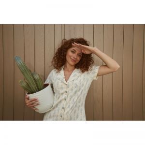 Dames slaapkleedje doorknoop Light green