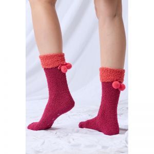 Sokken met antislip noppen 482 wijnrood