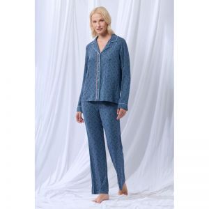 Dames pyjama doorknoop 977 gevlochten