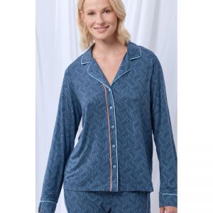Dames pyjama doorknoop 977 gevlochten