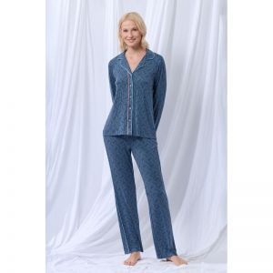 Dames pyjama doorknoop 977 gevlochten